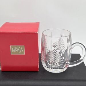 Unused Crystal Mikasa Mug Christmas Tree In Box